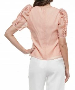 Why Dress Crinkled Organza Detailed Sleeve Top TOPS 12 Why Dress Crinkled Organza Detailed Sleeve Top TOPS