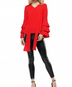 Why Dress Tie Neck And Pleated Sleeve Top BEST SELLER 21 Why Dress Tie Neck And Pleated Sleeve Top BEST SELLER