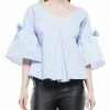 Why Dress Ribbon Flounce Sleeve V-neck Top NEW ARRIVALS 1 Why Dress Ribbon Flounce Sleeve V-neck Top NEW ARRIVALS