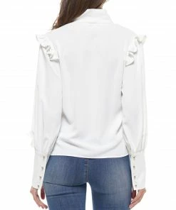 Why Dress Ruffle Bishop Sleeve Blouse