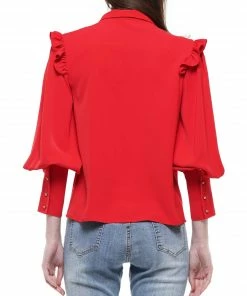 Why Dress Ruffle Bishop Sleeve Blouse