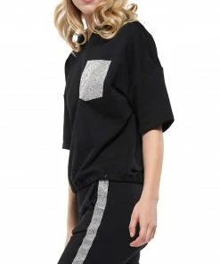 Why Dress Short Sleeve Hoodie Feature Heat Stone Trim