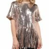 Why Dress Fringe Trim Sequin Top TOPS 1 Why Dress Fringe Trim Sequin Top TOPS