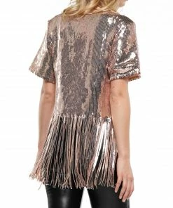 Why Dress Fringe Trim Sequin Top TOPS 8 Why Dress Fringe Trim Sequin Top TOPS