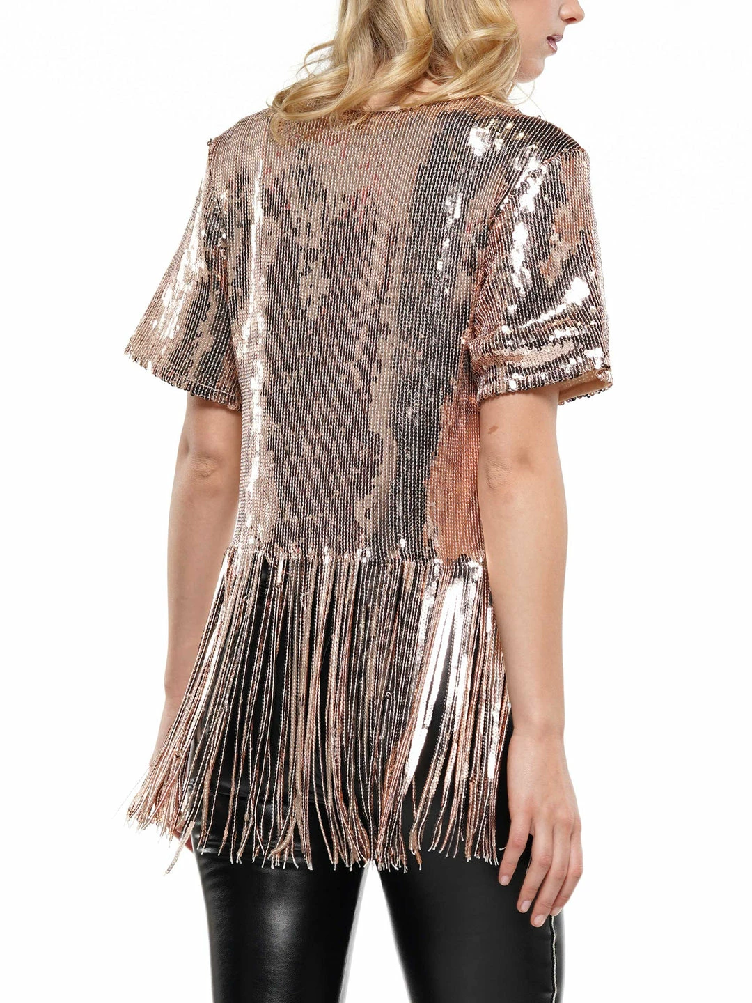 Why Dress Fringe Trim Sequin Top TOPS 5 Why Dress Fringe Trim Sequin Top TOPS