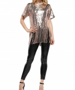 Why Dress Fringe Trim Sequin Top TOPS 9 Why Dress Fringe Trim Sequin Top TOPS