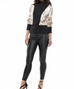 Why Dress Scarf Print Long Sleeve Top SWEATSHIRTS