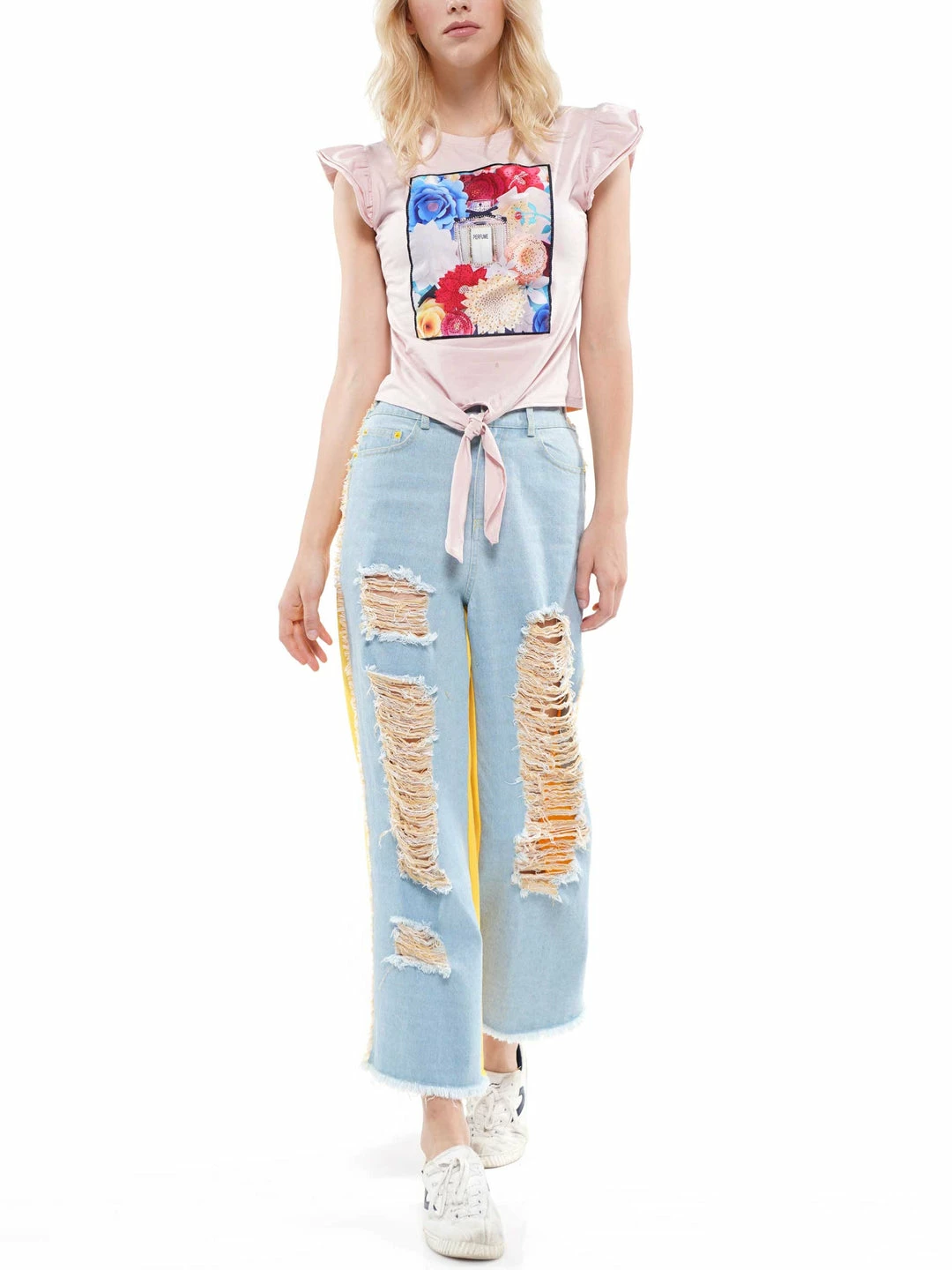 Why Dress Perfume Bottle Patch With Flutter Sleeve Body TOPS 6 Why Dress Perfume Bottle Patch With Flutter Sleeve Body TOPS