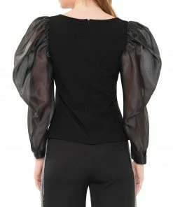 Why Dress TOPS Organza Puff Sleeve Top