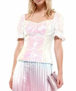 Why Dress TOPS Sequin Puff Sleeve Top 14 Why Dress TOPS Sequin Puff Sleeve Top
