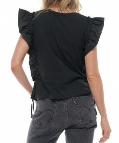 Why Dress Shoe Patch Frill Shirring Top TOPS 16 Why Dress Shoe Patch Frill Shirring Top TOPS