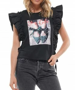 Why Dress Shoe Patch Frill Shirring Top TOPS 14 Why Dress Shoe Patch Frill Shirring Top TOPS