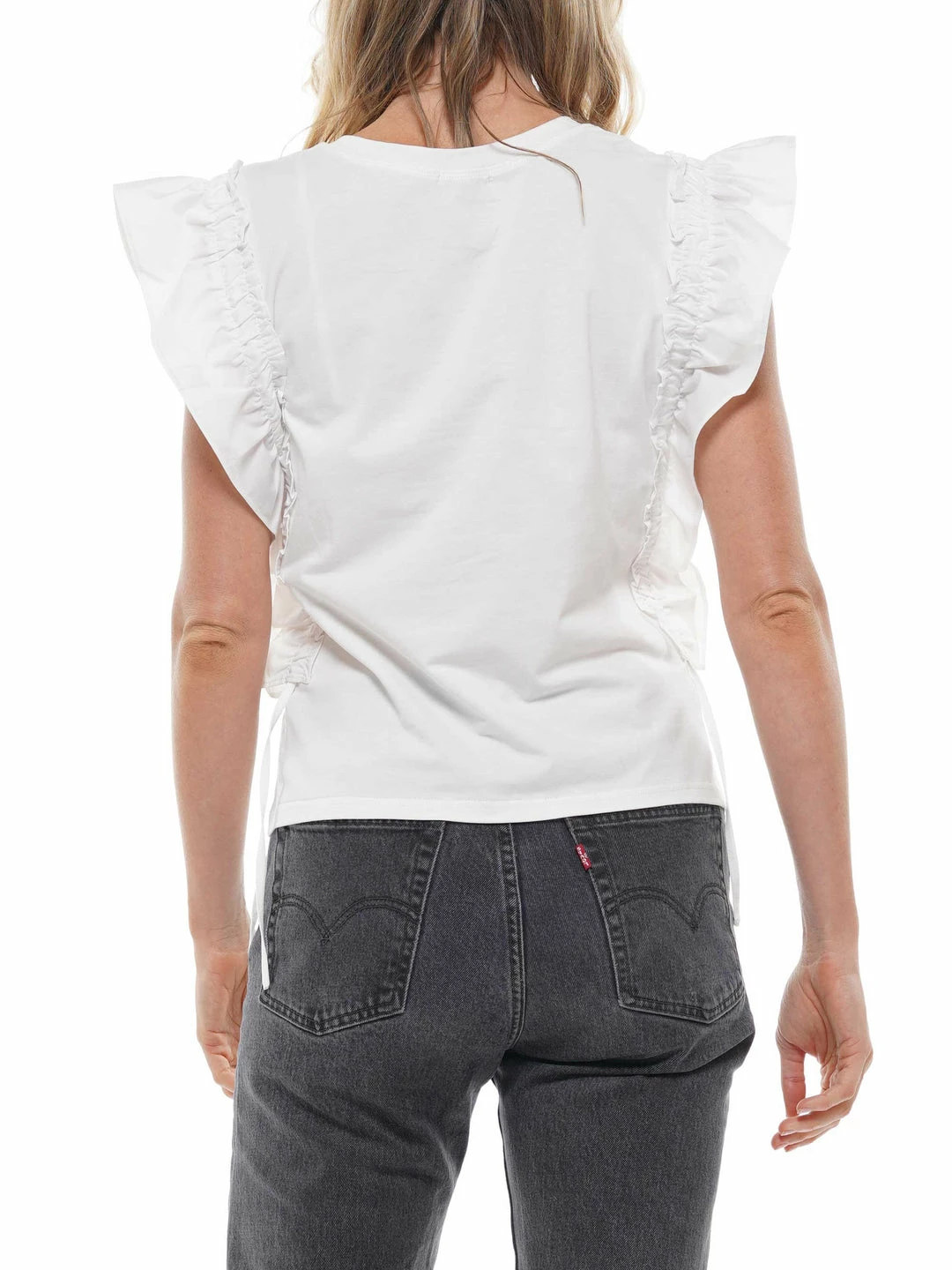 Why Dress Shoe Patch Frill Shirring Top TOPS 5 Why Dress Shoe Patch Frill Shirring Top TOPS