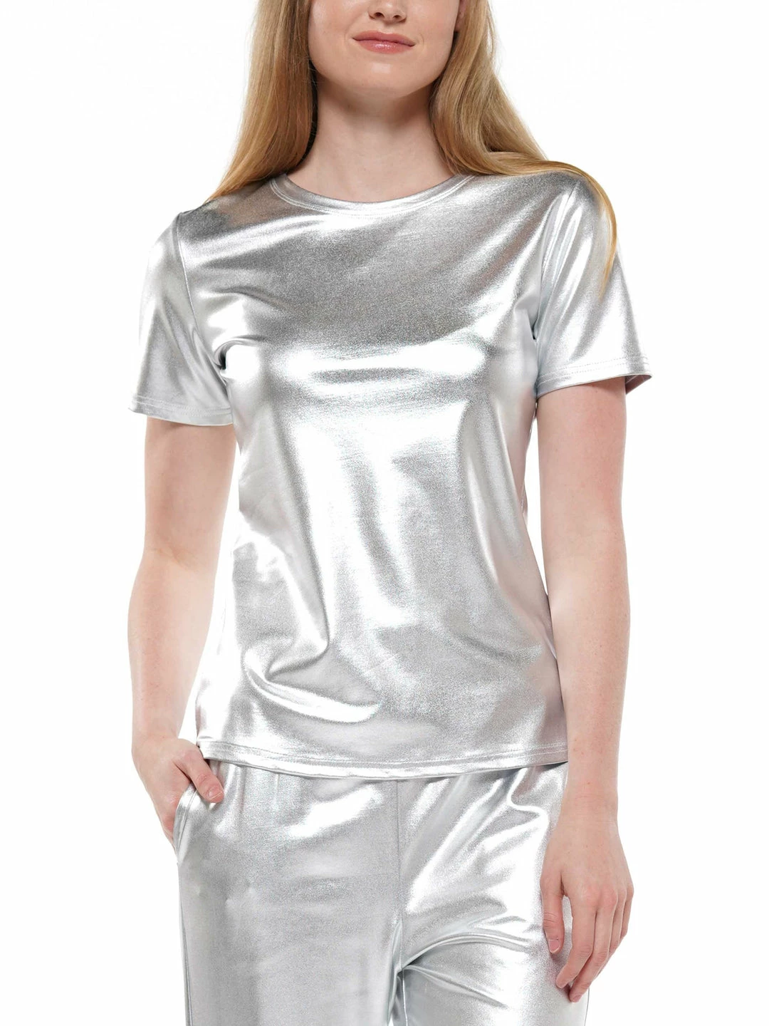Why Dress TOPS Metallic Basic T-shirt 3 Why Dress TOPS Metallic Basic T-shirt