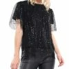 Why Dress Sequin Mesh Top BLOUSES 1 Why Dress Sequin Mesh Top BLOUSES