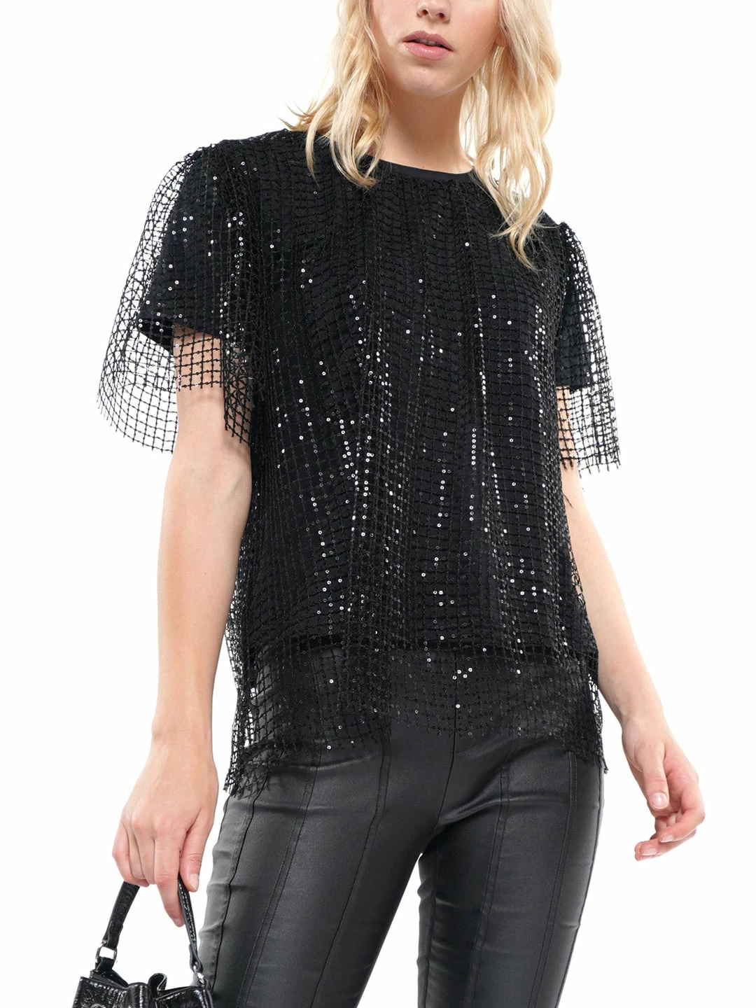 Why Dress Sequin Mesh Top BLOUSES 3 Why Dress Sequin Mesh Top BLOUSES