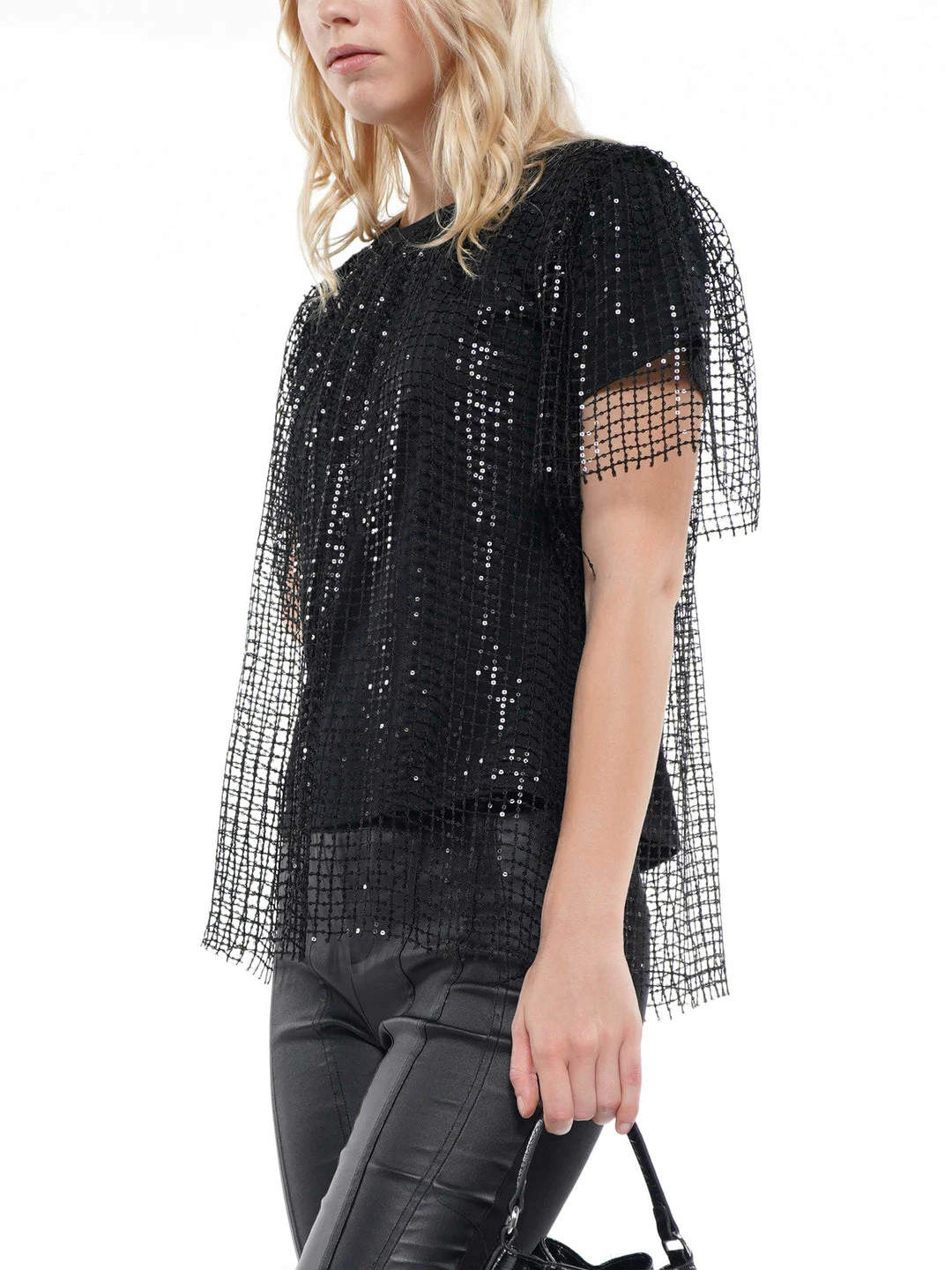 Why Dress Sequin Mesh Top BLOUSES 4 Why Dress Sequin Mesh Top BLOUSES