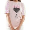 Why Dress TOPS Sequin Sleeve Screen Printed T-shirt