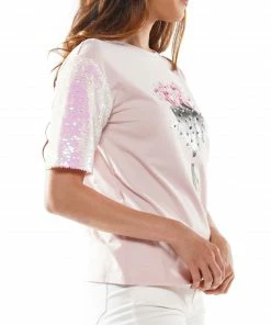 Why Dress TOPS Sequin Sleeve Screen Printed T-shirt 7 Why Dress TOPS Sequin Sleeve Screen Printed T-shirt