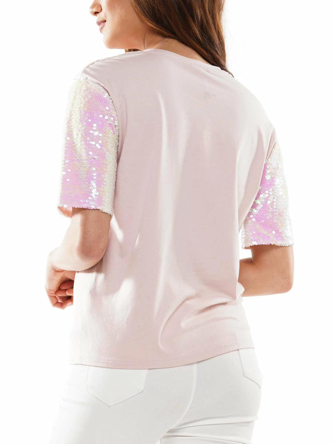 Why Dress TOPS Sequin Sleeve Screen Printed T-shirt 5 Why Dress TOPS Sequin Sleeve Screen Printed T-shirt