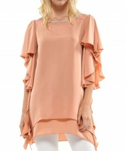 Why Dress Ruffle Sleeve Top BLOUSES