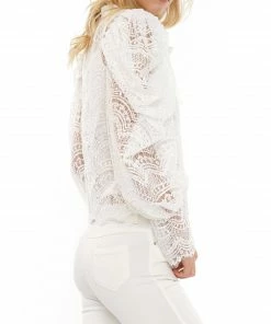 Why Dress Lace Puff Sleeve Blouse