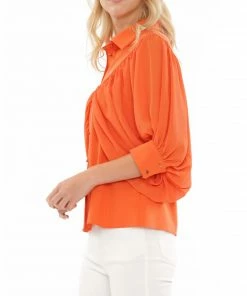 Why Dress Bat Winged Button-down Shirt TOPS