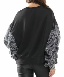 Why Dress Tweed Sleeve Sweater(plus Size) TOPS 8 Why Dress Tweed Sleeve Sweater(plus Size) TOPS