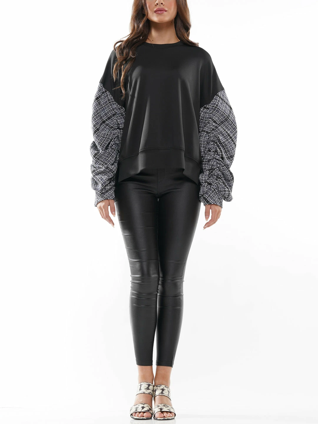 Why Dress Tweed Sleeve Sweater(plus Size) TOPS 6 Why Dress Tweed Sleeve Sweater(plus Size) TOPS