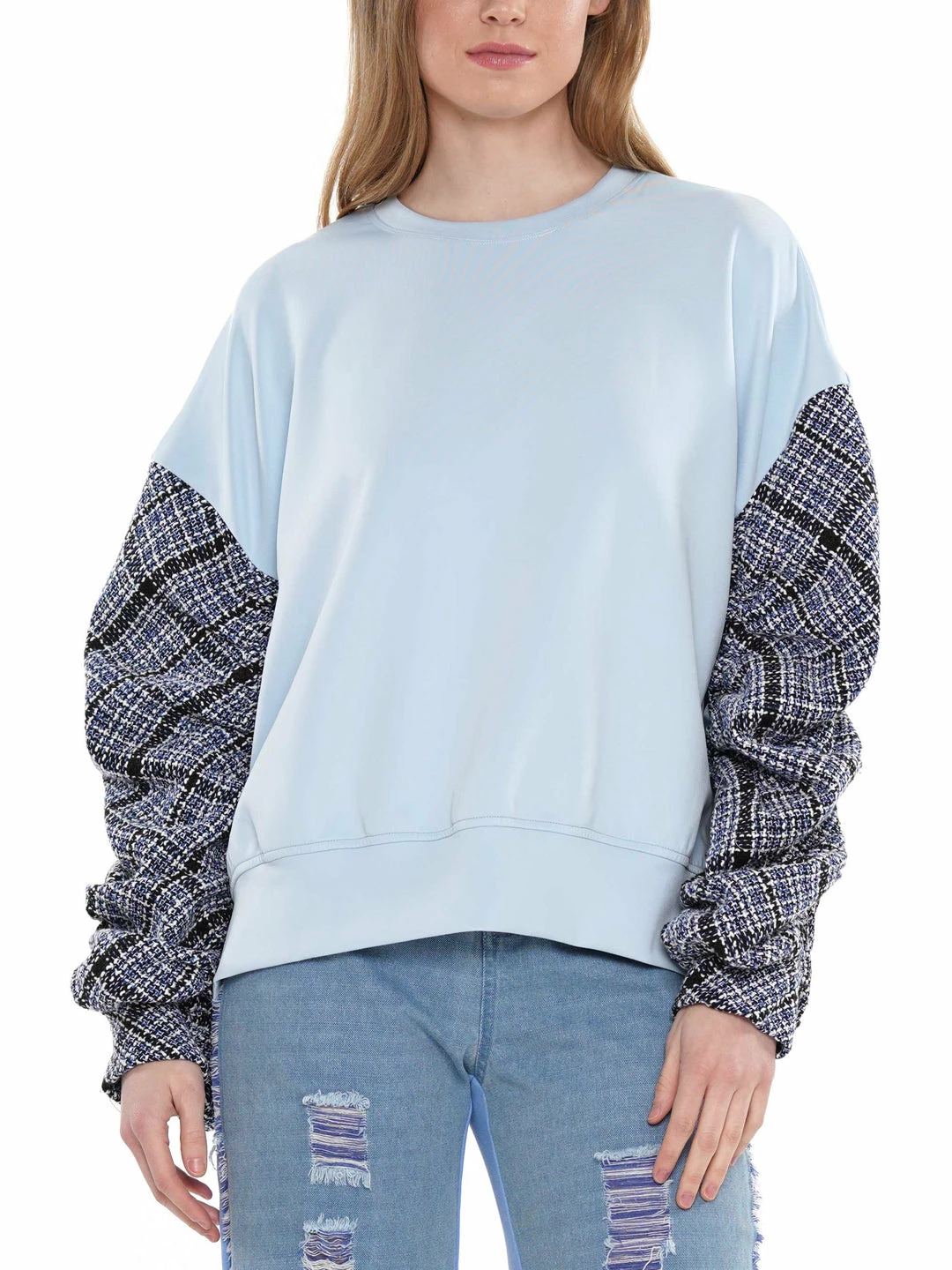 Why Dress Plaid Sleeve Sweater BEST SELLER 3 Why Dress Plaid Sleeve Sweater BEST SELLER