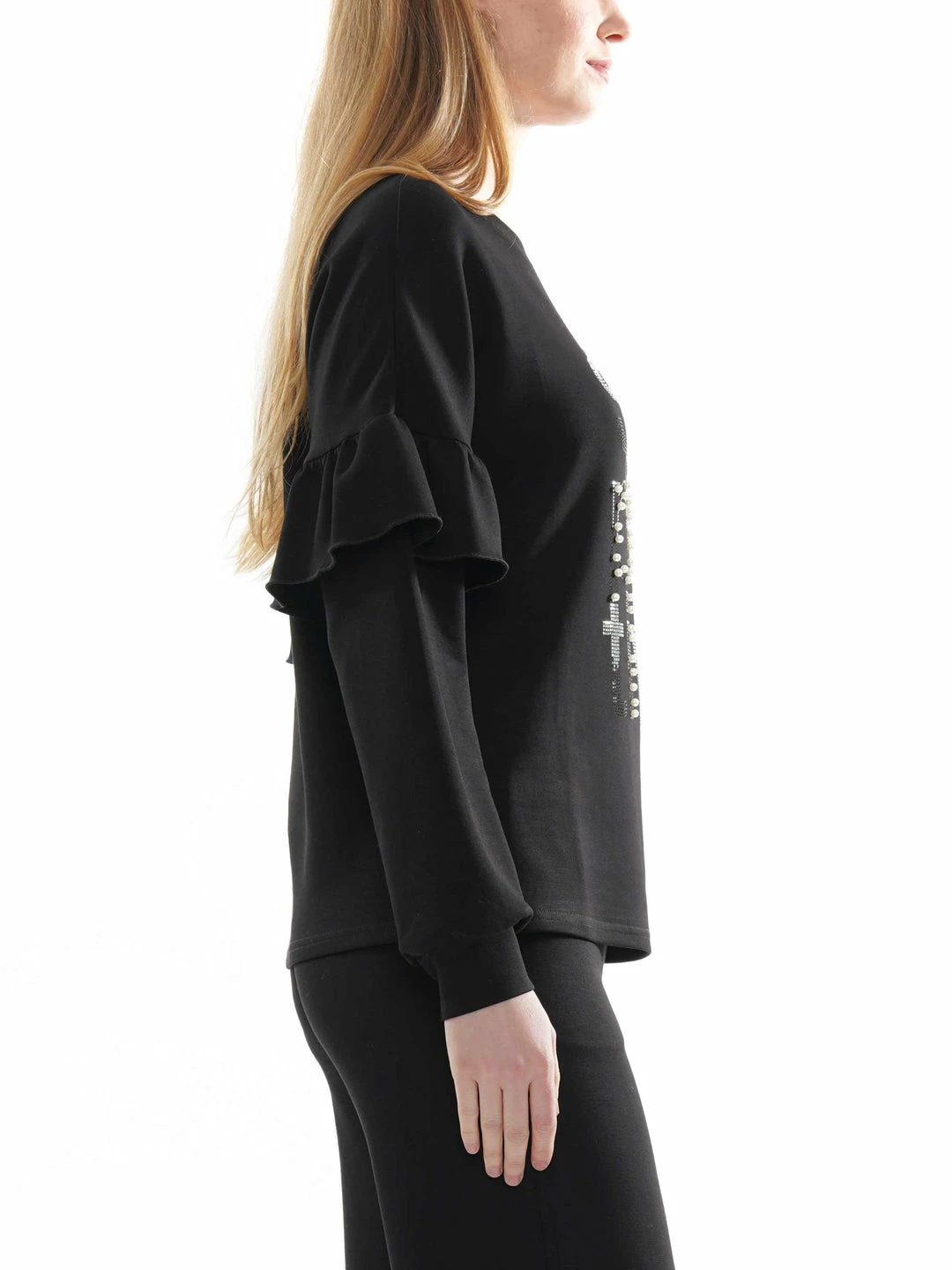 Why Dress Rhinestone Ruffle Sleeve Top 4 Why Dress Rhinestone Ruffle Sleeve Top