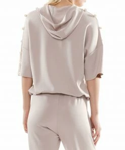 Why Dress Pearl Trim Short Sleeve Hoodie 8 Why Dress Pearl Trim Short Sleeve Hoodie