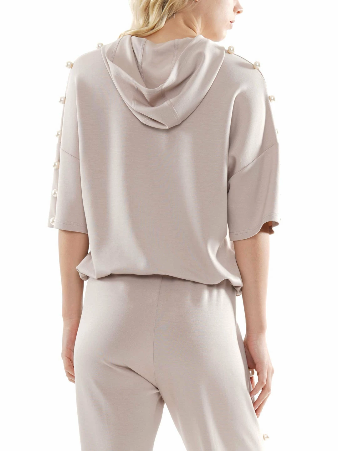 Why Dress Pearl Trim Short Sleeve Hoodie 5 Why Dress Pearl Trim Short Sleeve Hoodie