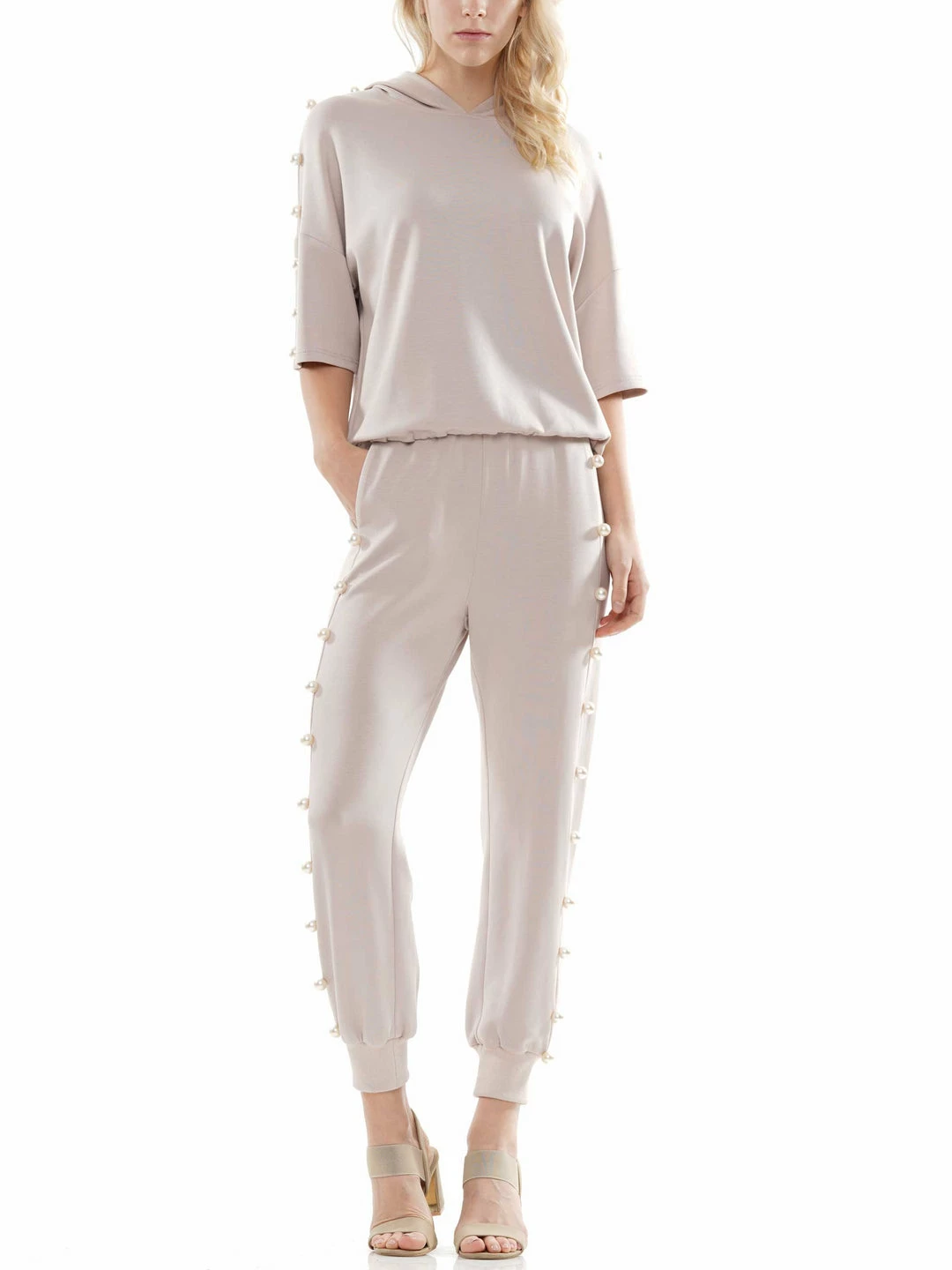 Why Dress Pearl Trim Short Sleeve Hoodie 6 Why Dress Pearl Trim Short Sleeve Hoodie