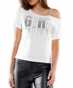 WHY DRESS Sales 19 Why Dress "Girl" Gem Stone T-shirt TOPS
