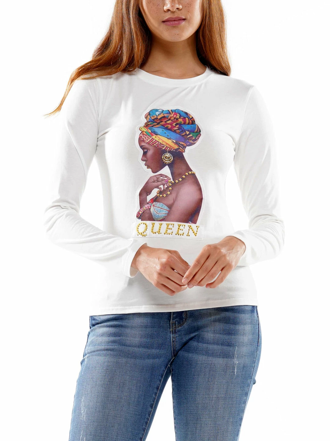 Why Dress TOPS Queen Long Sleeve Graphic T-shirt 3 Why Dress TOPS Queen Long Sleeve Graphic T-shirt