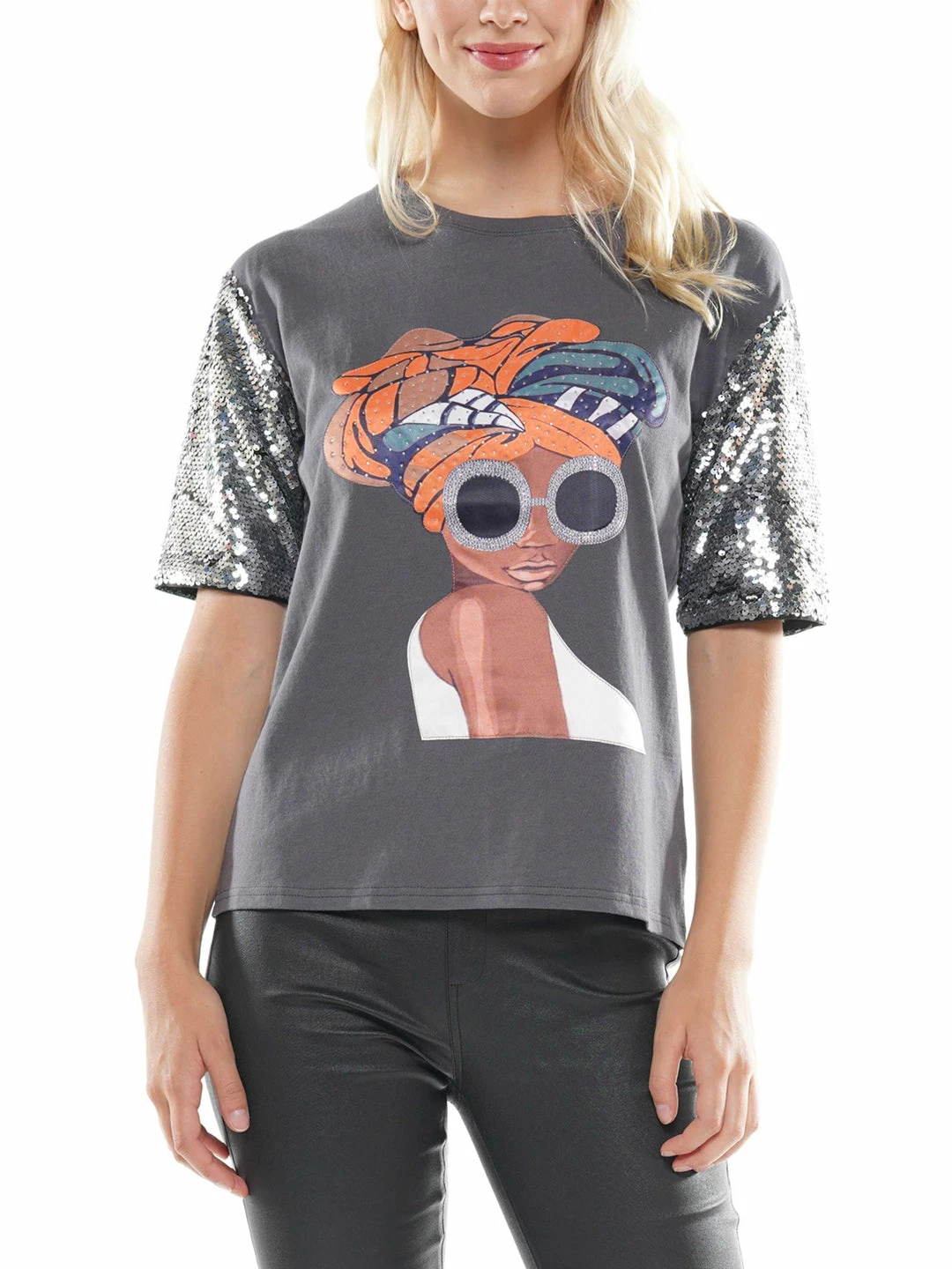 Why Dress Sequin Sleeve Graphic T-shirt TOPS 3 Why Dress Sequin Sleeve Graphic T-shirt TOPS