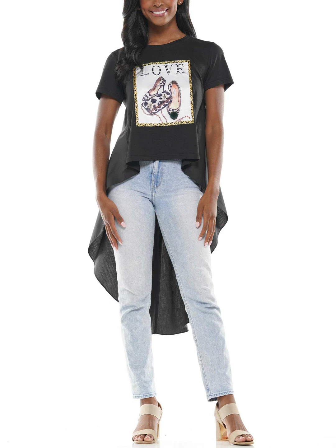 Why Dress TOPS 'LOVE' Shoe Patch High-low Top 3 Why Dress TOPS 'LOVE' Shoe Patch High-low Top