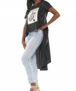 Why Dress TOPS 'LOVE' Shoe Patch High-low Top