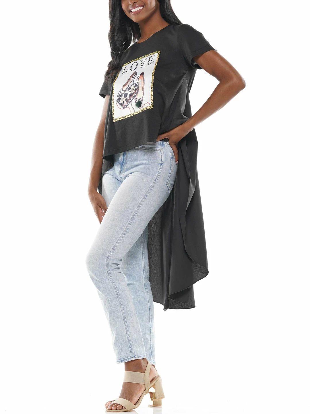 Why Dress TOPS 'LOVE' Shoe Patch High-low Top 4 Why Dress TOPS 'LOVE' Shoe Patch High-low Top