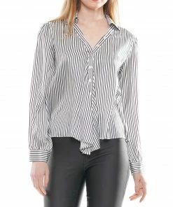 Why Dress NEW ARRIVALS Asymmetric Striped Blouse