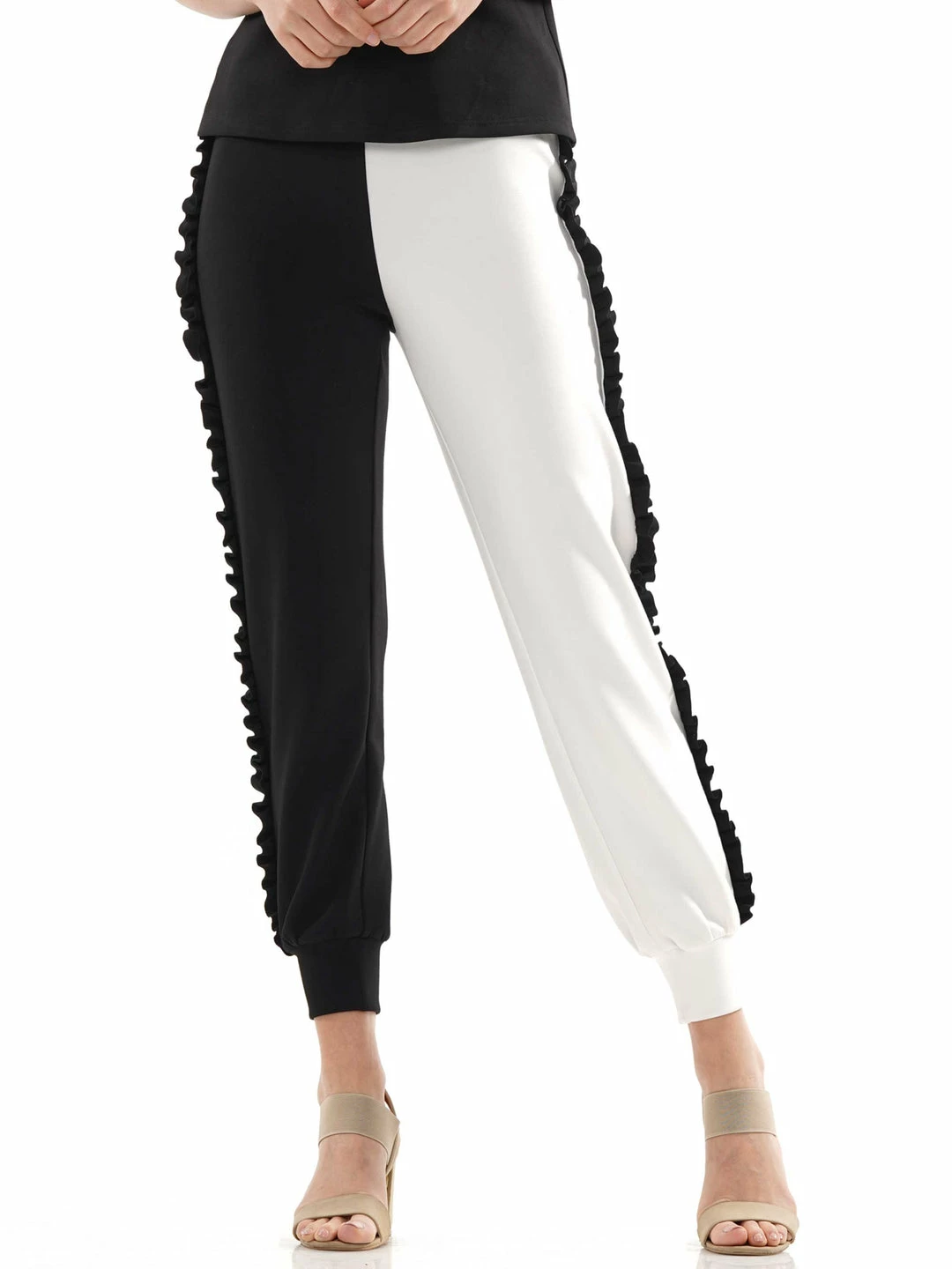 Why Dress NEW ARRIVALS Colorblock Joggers With Frill Hem 3 Why Dress NEW ARRIVALS Colorblock Joggers With Frill Hem