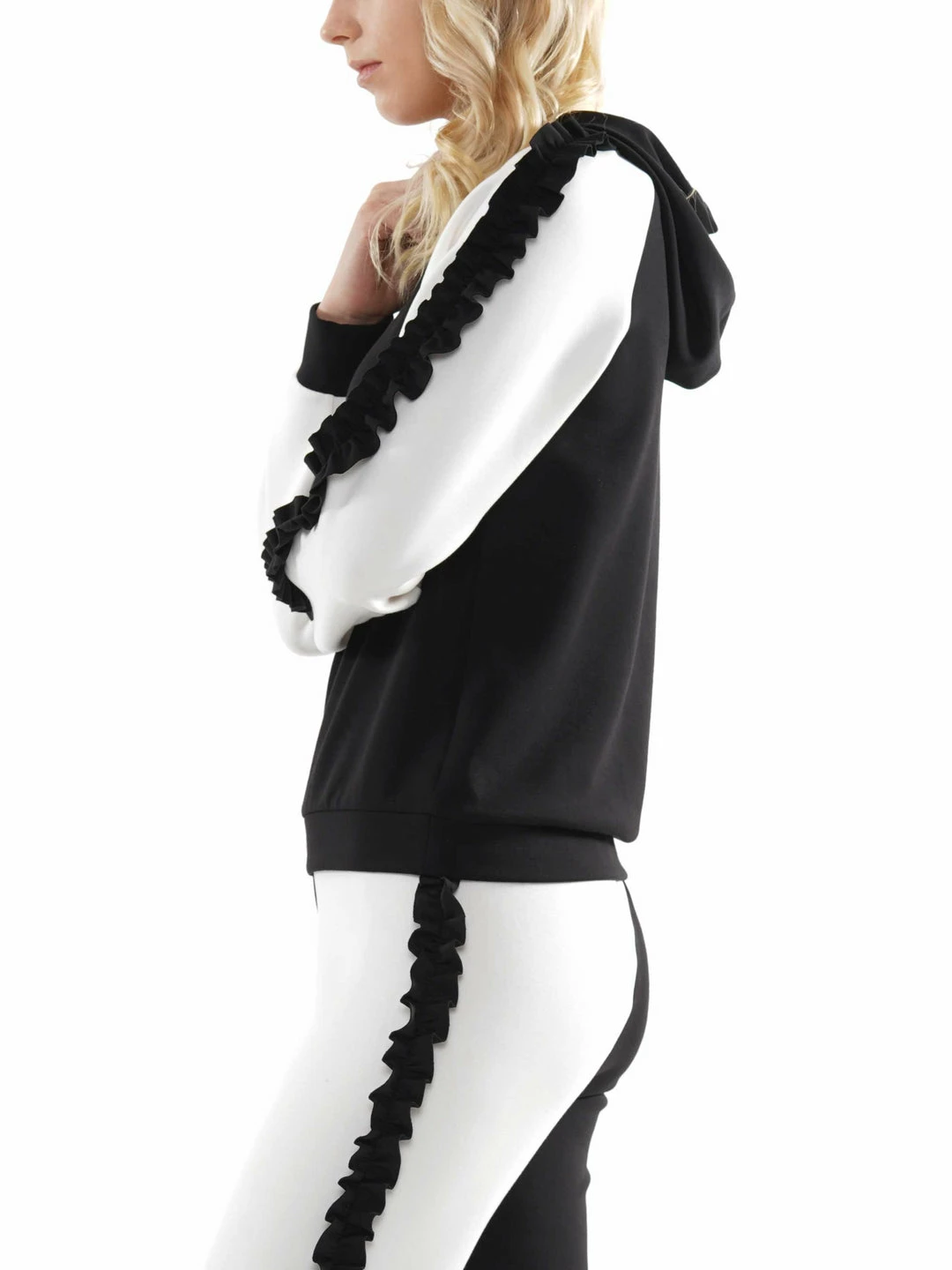 Why Dress Color Block Frill Hem Hoodie 4 Why Dress Color Block Frill Hem Hoodie