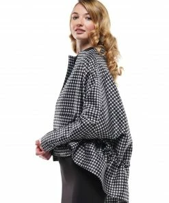 Why Dress OUTERWEAR HOUNDSTOOTH PATTERN KNIT ELBOW PATCHES JACKET 5 Why Dress OUTERWEAR HOUNDSTOOTH PATTERN KNIT ELBOW PATCHES JACKET
