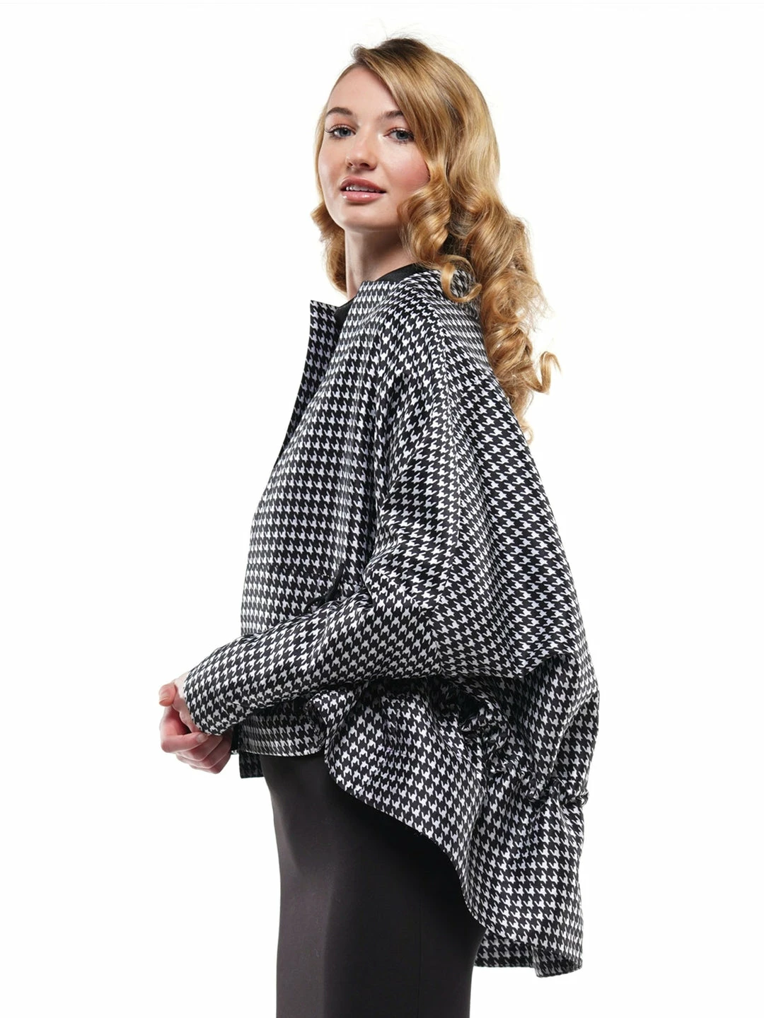 Why Dress OUTERWEAR HOUNDSTOOTH PATTERN KNIT ELBOW PATCHES JACKET 4 Why Dress OUTERWEAR HOUNDSTOOTH PATTERN KNIT ELBOW PATCHES JACKET