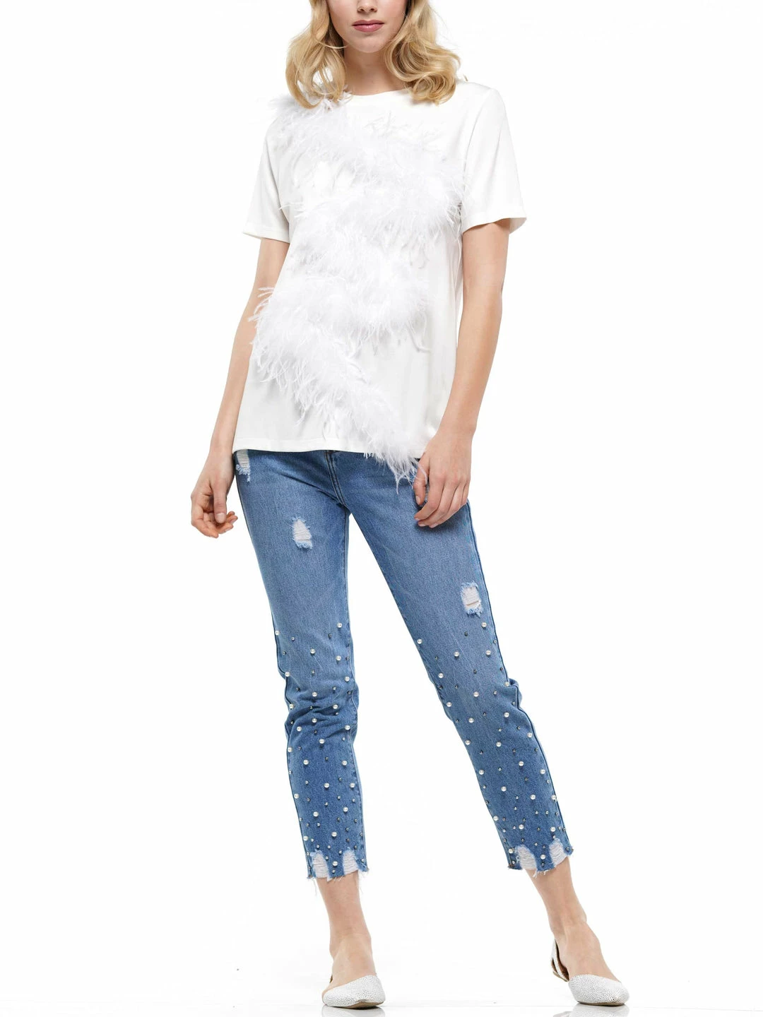 Why Dress TOPS Ostrich Feather T-shirt 6 Why Dress TOPS Ostrich Feather T-shirt