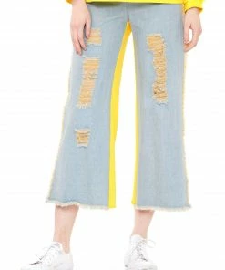 Why Dress BOTTOMS Denim And Cotton Torn Jeans